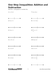 Eleventh grade (grade 11) inequalities questions for your custom printable tests and worksheets. One Step Inequalities Addition And Subtraction Edboost