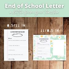 teacher end of letter printable