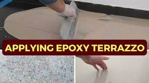 applying 3mm epoxy terrazzo step by