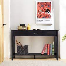 costway console table with drawer shelf