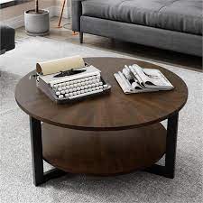 Round Coffee Table With Solid Wood