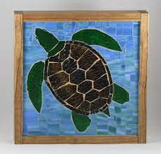 Glass Mosaic Sea Turtle Stained Glass