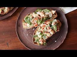 Serve rachael ray's easy, healthy bruschetta with tomato and basil appetizer recipe from 30 minute meals on food network. How To Make Giada S Shrimp And Arugula Bruschetta Food Network Youtube