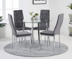 Melissa Grey Velvet Dining Chairs