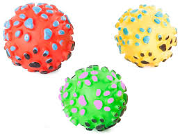 squeaky dog toy teether ball rubber