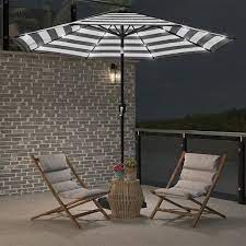 Round Solar Light Patio Umbrella
