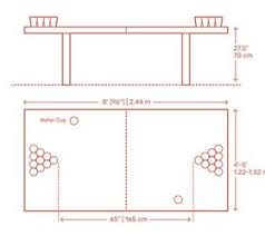 beer pong table dimensions with