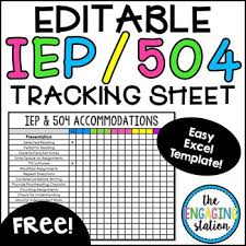 Free Editable Iep 504 Accommodations Tracking Chart