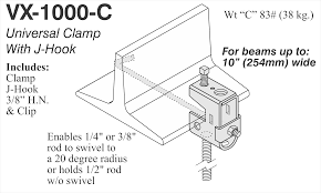 vx 1000 c beam clamp j hook to 10