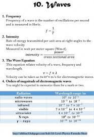 As Level Physics Formula Sheet Basic