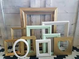 Picture Frame Set Mint Green Gold And