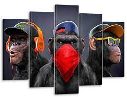 Картина на стену большая Три мудрые обезьяны 80x140 см - купить по низкой  цене в интернет-магазине OZON (340137288)