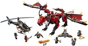 Buy LEGO NINJAGO Masters of Spinjitzu: Firstbourne 70653 Ninja Toy Building  Kit with Red Dragon Figure, Minifigures and a Helicopter (882 Pieces)  (Discontinued by Manufacturer) Online in India. B07BKLFFMN