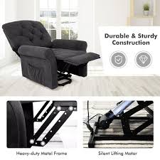 angeles home black polyester power lift
