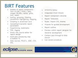 Agenda What Is Birt Birt Features And Report Gallery