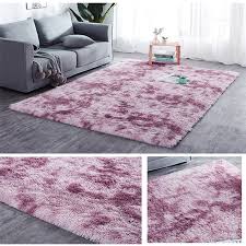 purple plum fluffy faux fur luxury rug