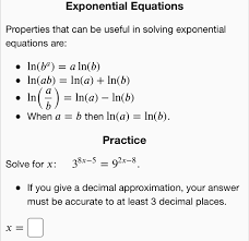Solved Exponential Equations Properties
