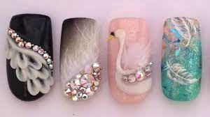 swan inspired nails you