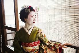 traditional geisha style wearing