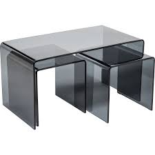 modena set of glass coffee tables