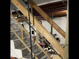 Stair Rail Build For Basement Stairs