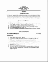Manufacturing Operator Resume2 Resume Objective Sample