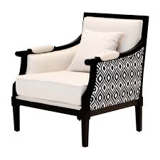 Get 5% in rewards with club o! Black And White Mahogany Wood Upholstered Accent Armchair