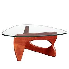 Cherry Triangle Glass Top Coffee Table
