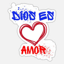 dios es amor is love sticker
