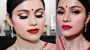 makeup for red saree
