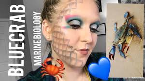 blue crab inspired makeup look marine