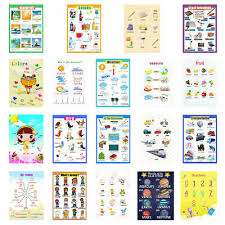 Kindergarten Kids Early Learning Educational Posters Chart