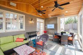 Craftsman Style Screened Porch With