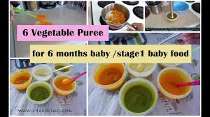 6 Vegetable Puree For 6 Months Baby Stage 1 Homemade Baby Food Recipe 6 Months Babyfoodrecipe