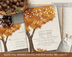 Rustic Fall Wedding Invitations Kit Autumn Oak Tree Wedding With