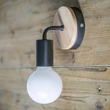 Wall Lamp Led Iron And Wood Wall Sconce