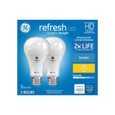 Ge Refresh 100 Watt Eq A21 Daylight Dimmable Led Light Bulb 2 Pack In The General Purpose Led Light Bulbs Department At Lowes Com
