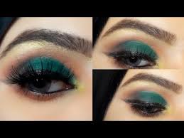green party eye makeup tutorial step by