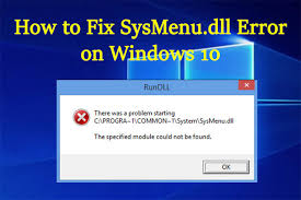 fix sysmenu dll error on windows 10