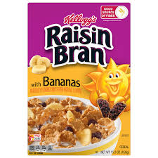 raisin bran cereal with bananas