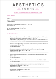 dermal filler consultation pdf template