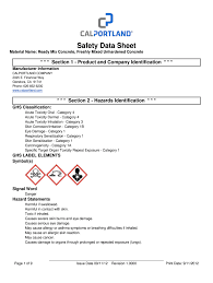 material safety data sheet concrete