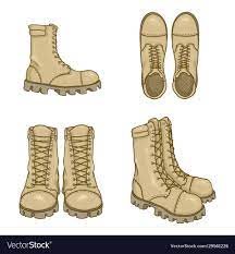 set cartoon army boots royalty free