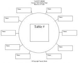 Table Seating Chart Template Seating