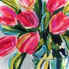 flower painting how to paint tulips