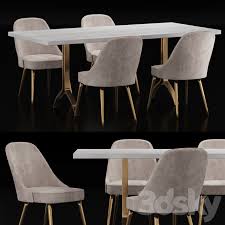 Jack metal frame dining chair (set of 2) 3d Models Table Chair West Elm Dining Set 2
