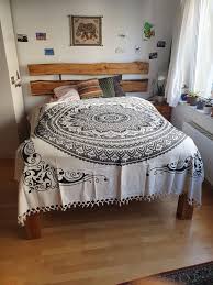 Indian Bedspread Ombre Mandala Black