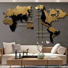 Map Home Wall Decor Art In Living Room