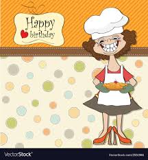 birthday greeting card with funny woman