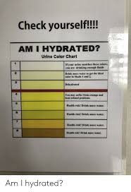 Check Yourself Am I Hydrated Urine Color Chart If Your